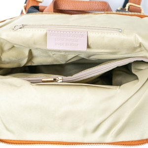 Genuine leather backpack unisex made of Italian leather, handmade in Europe, laptop backpack made of cowhide, everyday work backpack, handbag image 10