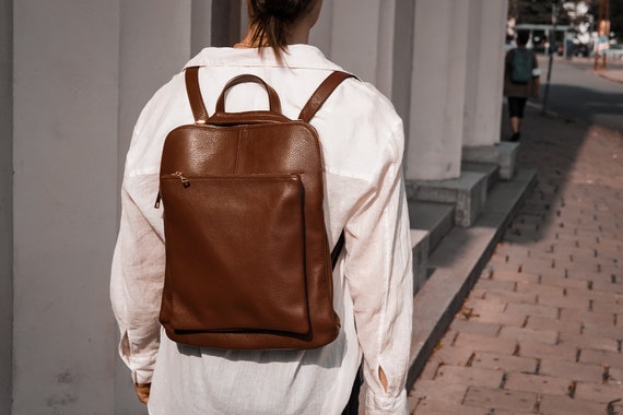 Buy Leather Backpack Unisex Made of Italian Leather Handmade in Europe Laptop Backpack Made of Cowhide Everyday Work Backpack Handbag Online in India Etsy