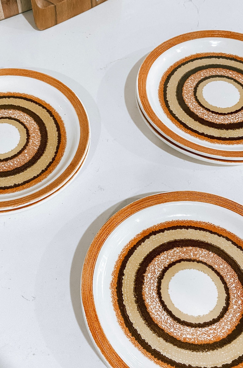 Retro Appetizer Plates Set of Six Etsy