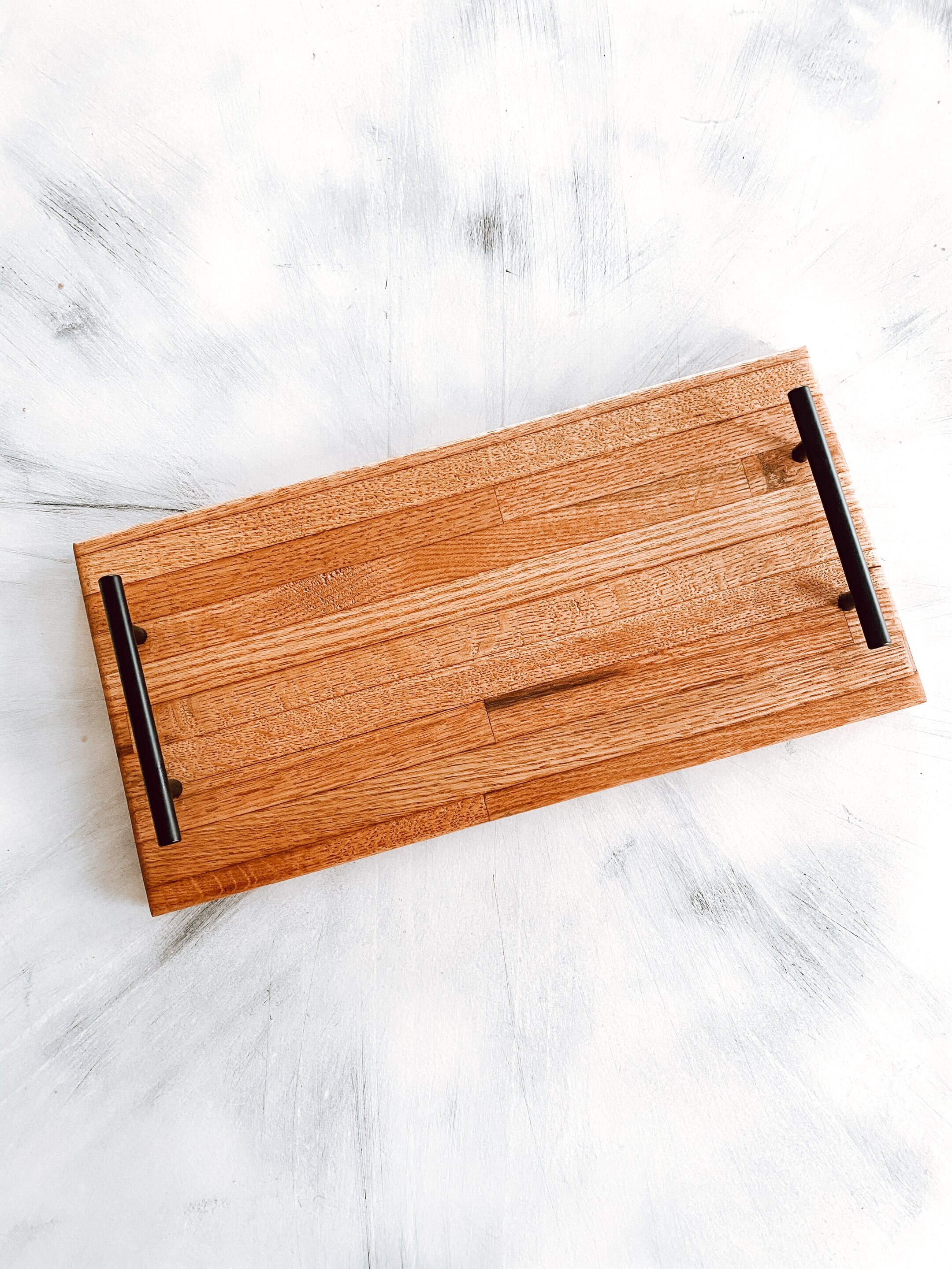 Oak Wood Serving Board with Black Handle Bars Etsy