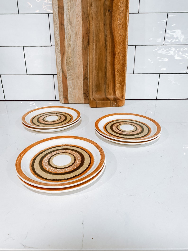 Retro Appetizer Plates Set of Six Etsy