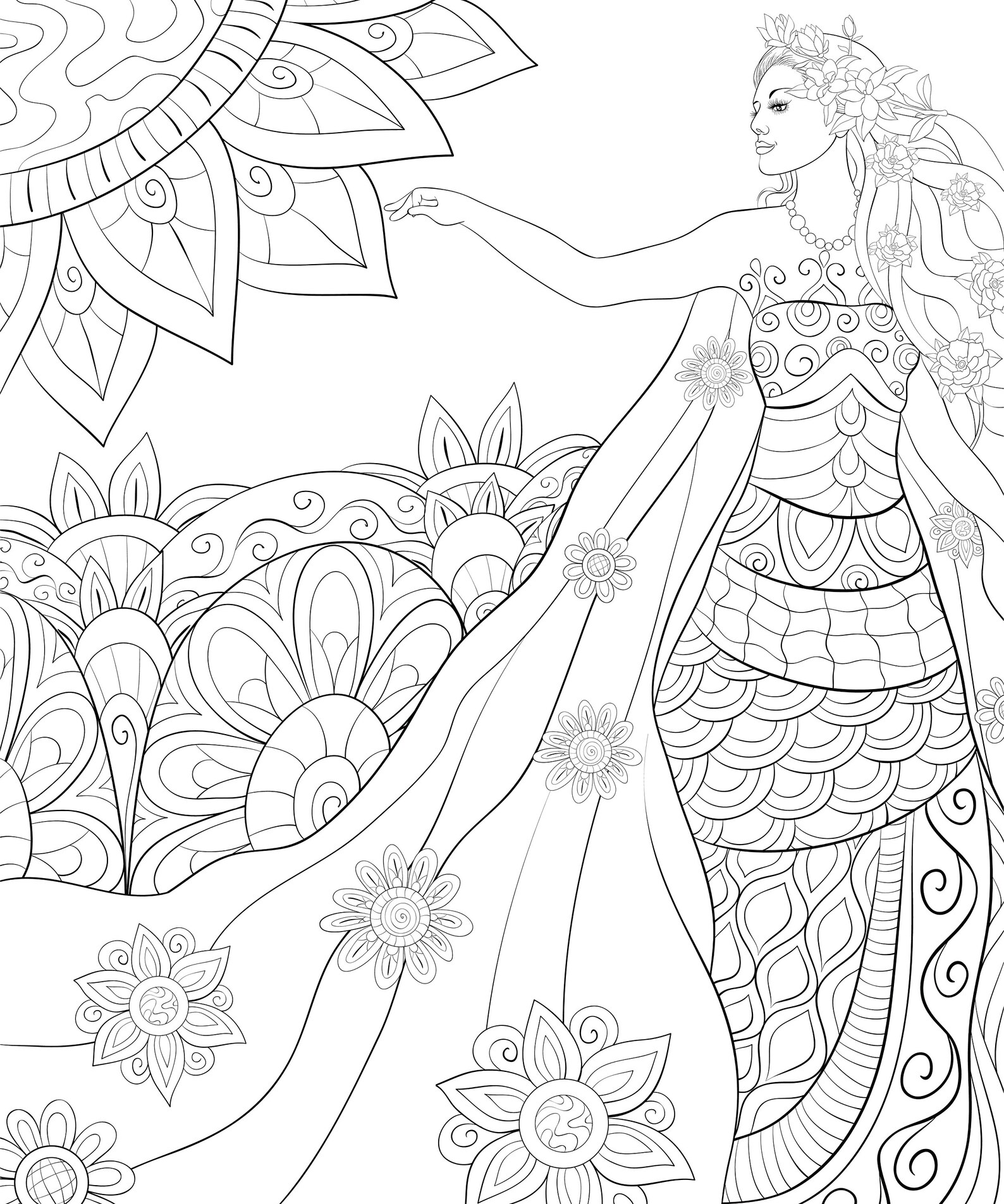 50 Women Adult Coloring Pages Printable - Il 1588xN.3065247057 K31z 