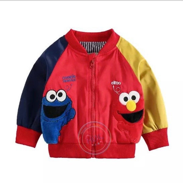 Kids Bomber Jacket| Elmo Jacket| Cookie Monster Jacket| Kids spring jacket