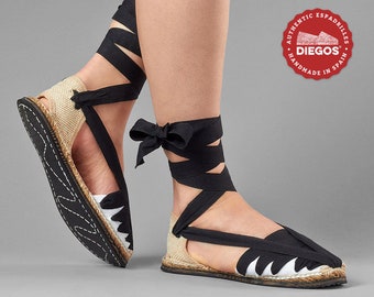 Espadrilles Dali pour femmes et hommes | Modèle traditionnel avec semelle en pneu recyclé, cousu main à La Rioja, Espagne