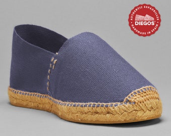 French blue espadrilles for men hand-stitched in Rioja, Spain Authentic Spanish espardenya ? Summer shoe ? DIEGOS®