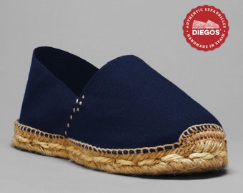 Espadrilles without rubber - for men | sewn by hand in La Rioja, Spain | Authentic navy blue espardenya | Old | DIEGOS