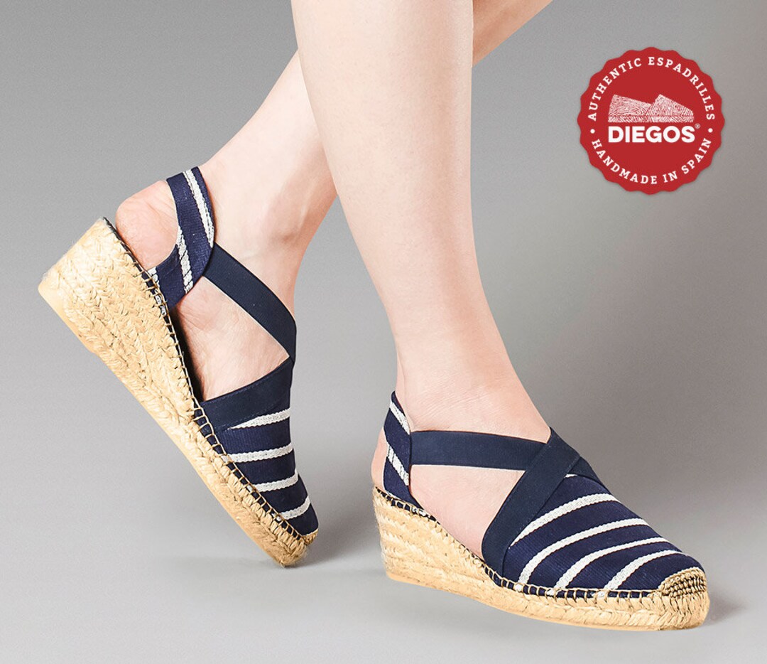 Espadrilles Blanche & Bleu / Artisanat Français/ Taille 37