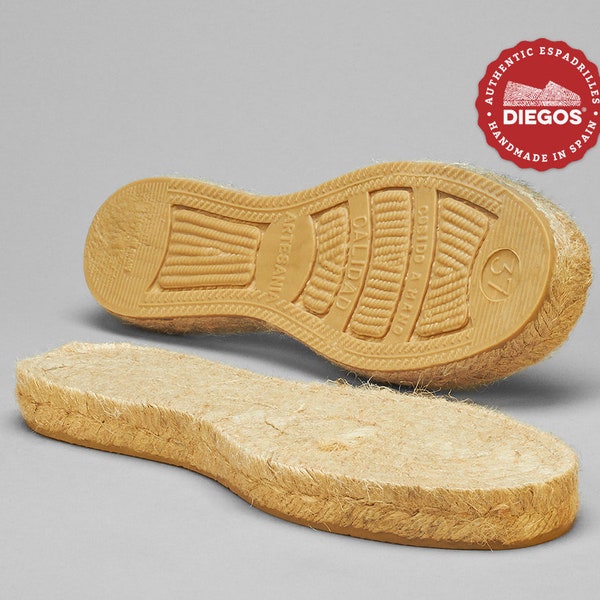 Soles Espadrille plates ? pour les femmes et les hommes Fabriqué en Espagne Faites vos propres espadrilles Entièrement recouvert de caoutchouc