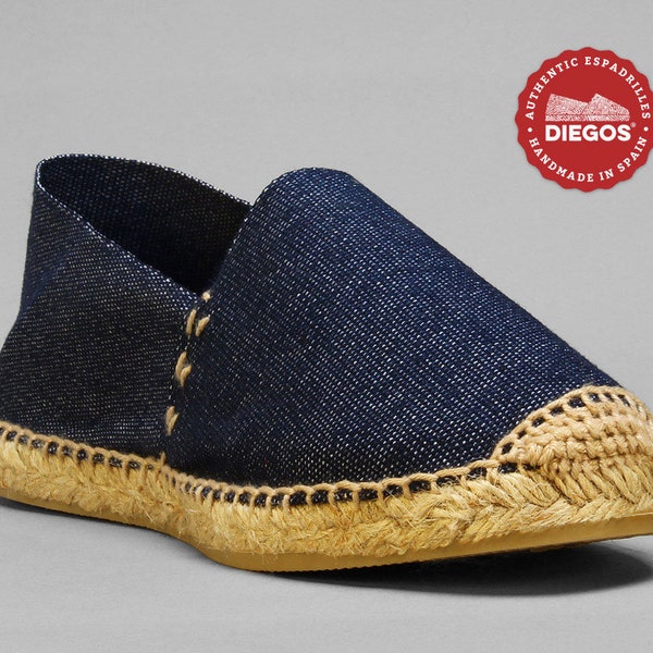 Denim espadrilles for men hand-stitched in Rioja, Spain Authentic Spanish espardenya ? Summer shoe ? Alpargatero