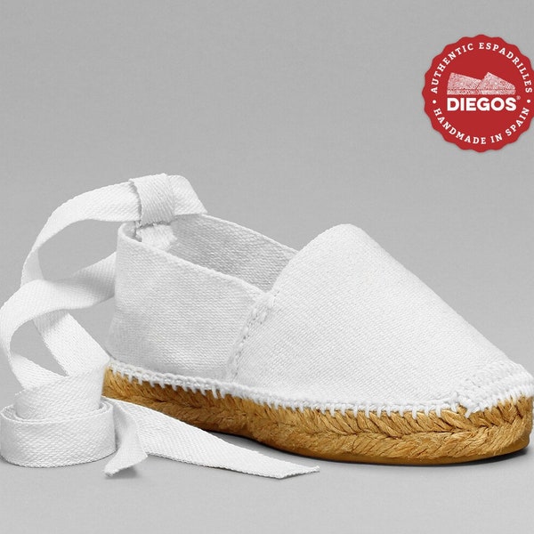 Alpargata for children, pure white color sewn by hand in La Rioja, Spain | Espadrille for baby, boy and girl , DIEGOS® Children's Collection