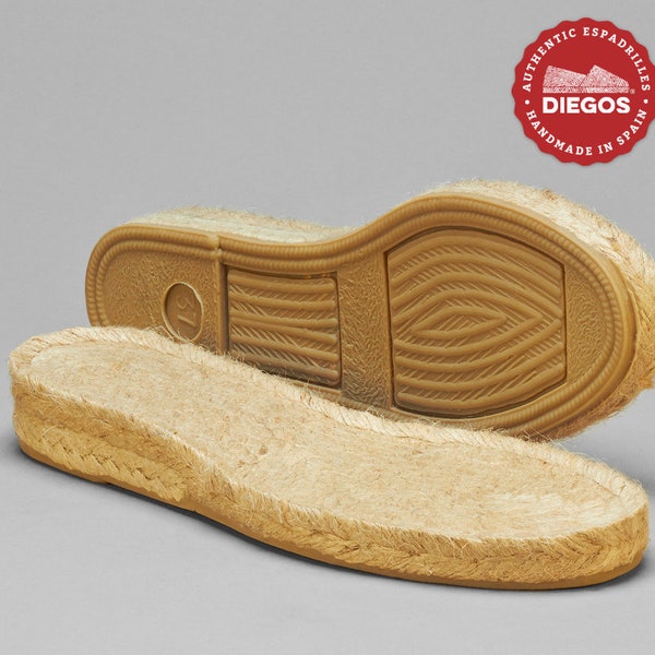 Low heel espadrille soles | Made in Spain | Make your own espadrilles | fully covered in rubber