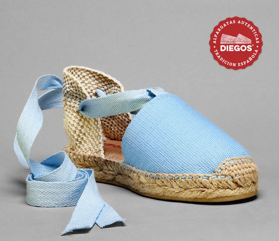 Lolita Espadrille for Girls Sky Blue Hand sewn in La Rioja