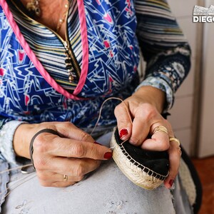 Classic black suede espadrilles with low sole hand-sewn in Rioja, Spain, Alpargata for women. DIEGOS collection®, espardenya image 7