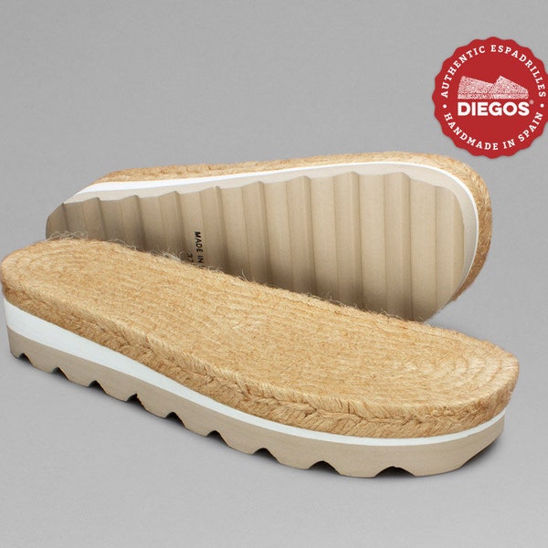 Limited edition low wedge espadrilles sole with 2 levels of Eva rubber - Manufactured in Spain - Authentic espadrilles soles of Rioja