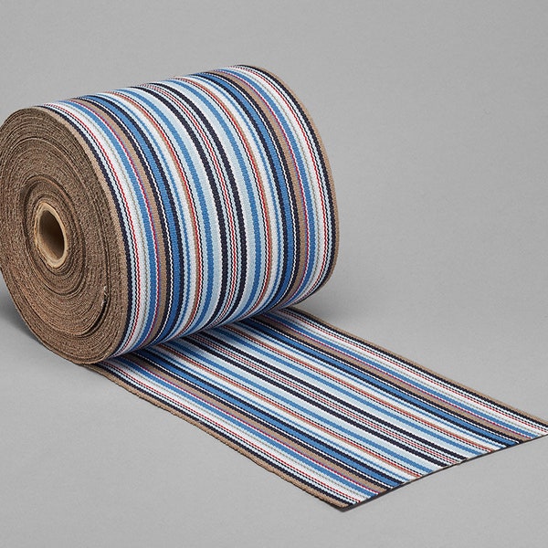 Blue Espadrille Stripes Fabric Black cotton canvas made in Spain, for espadrilles and accessories 5.9" fabric (15 cm) wide