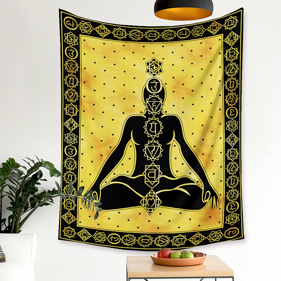 Colorful Yoga meditation Tapestry Wall Hanging Wall Art Etsy