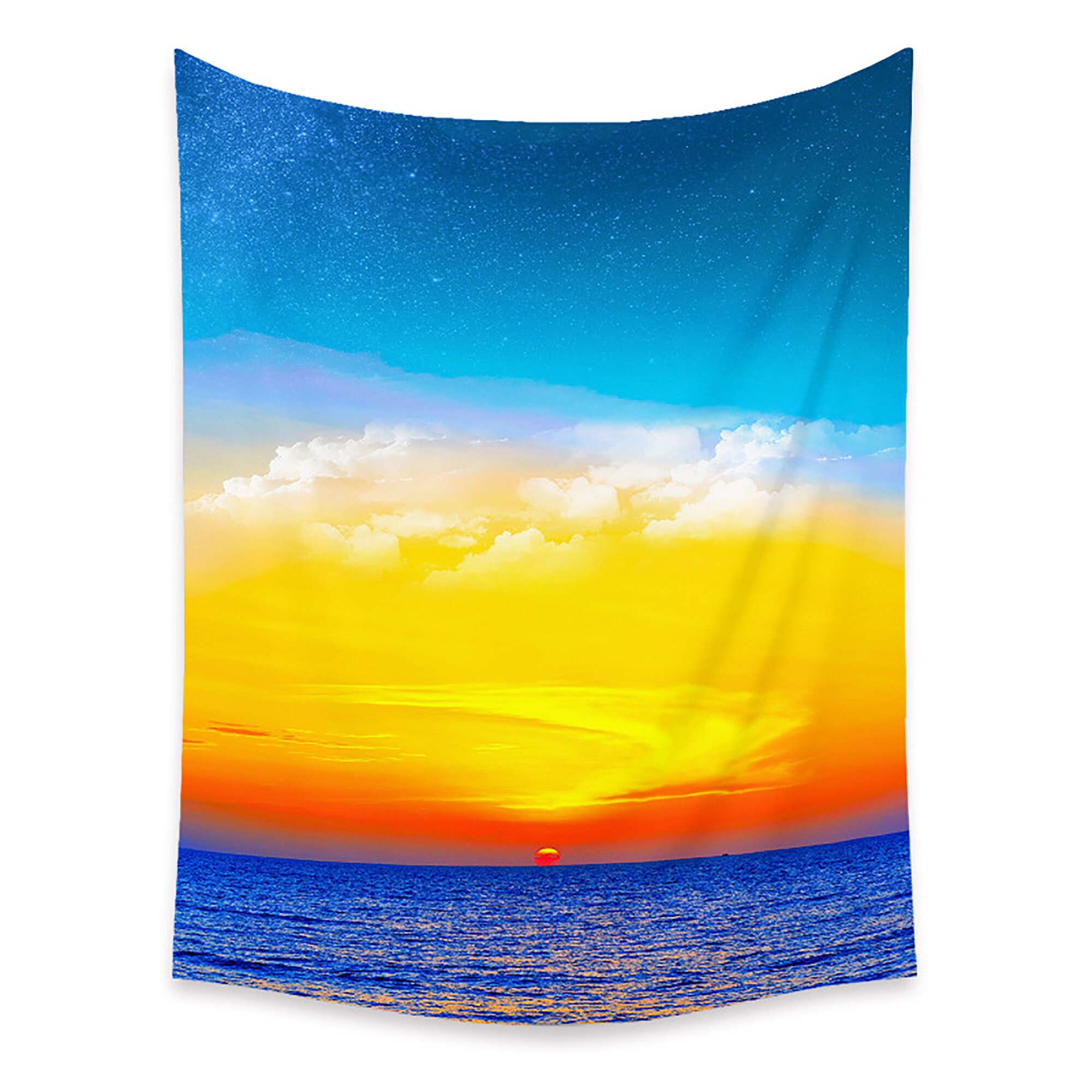 Seaside Sunset Starry Sky Tapestry Landscape Tapestry Wall Etsy