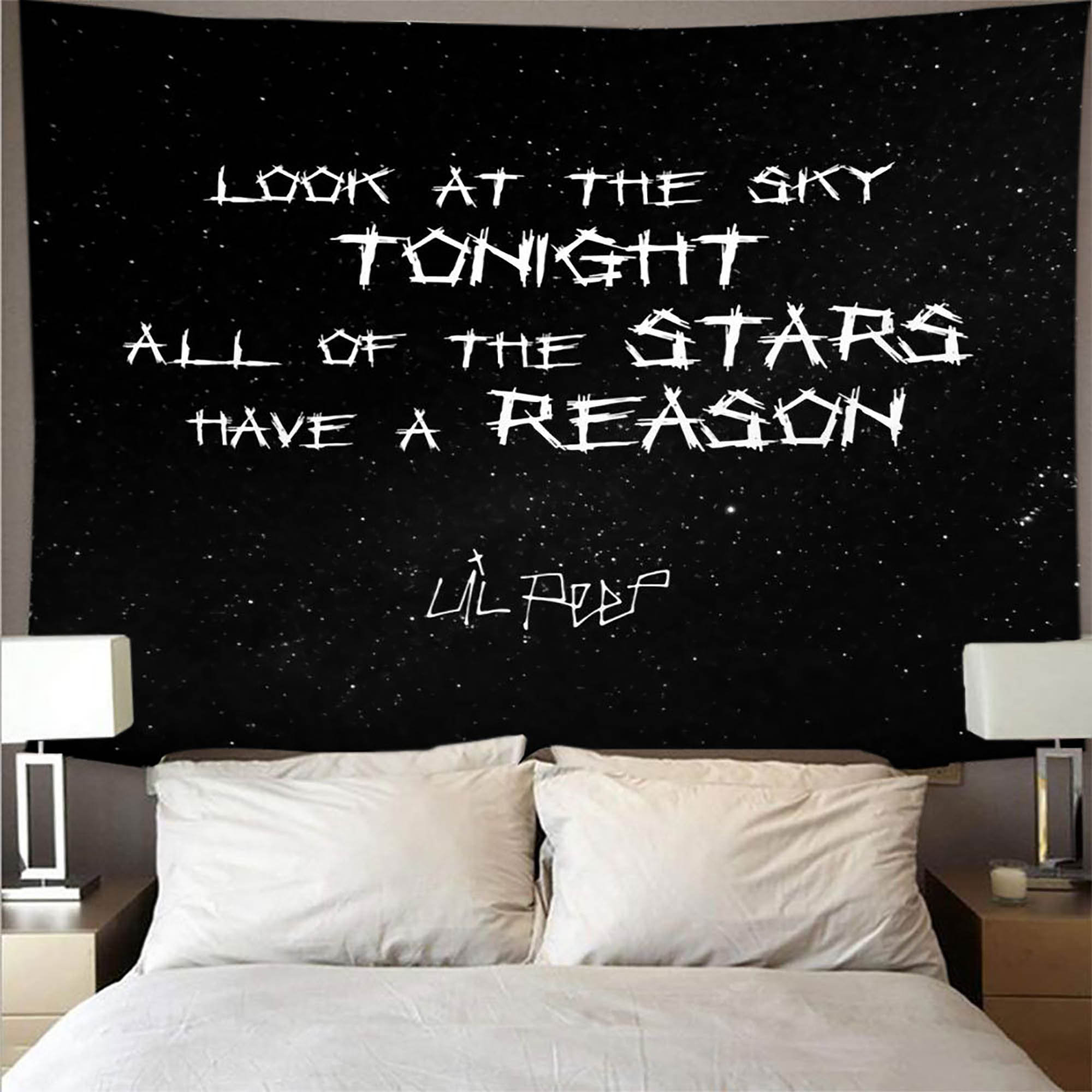 Starry Sky Tapestry black Tapestry rapper Lil Peep Tapestry