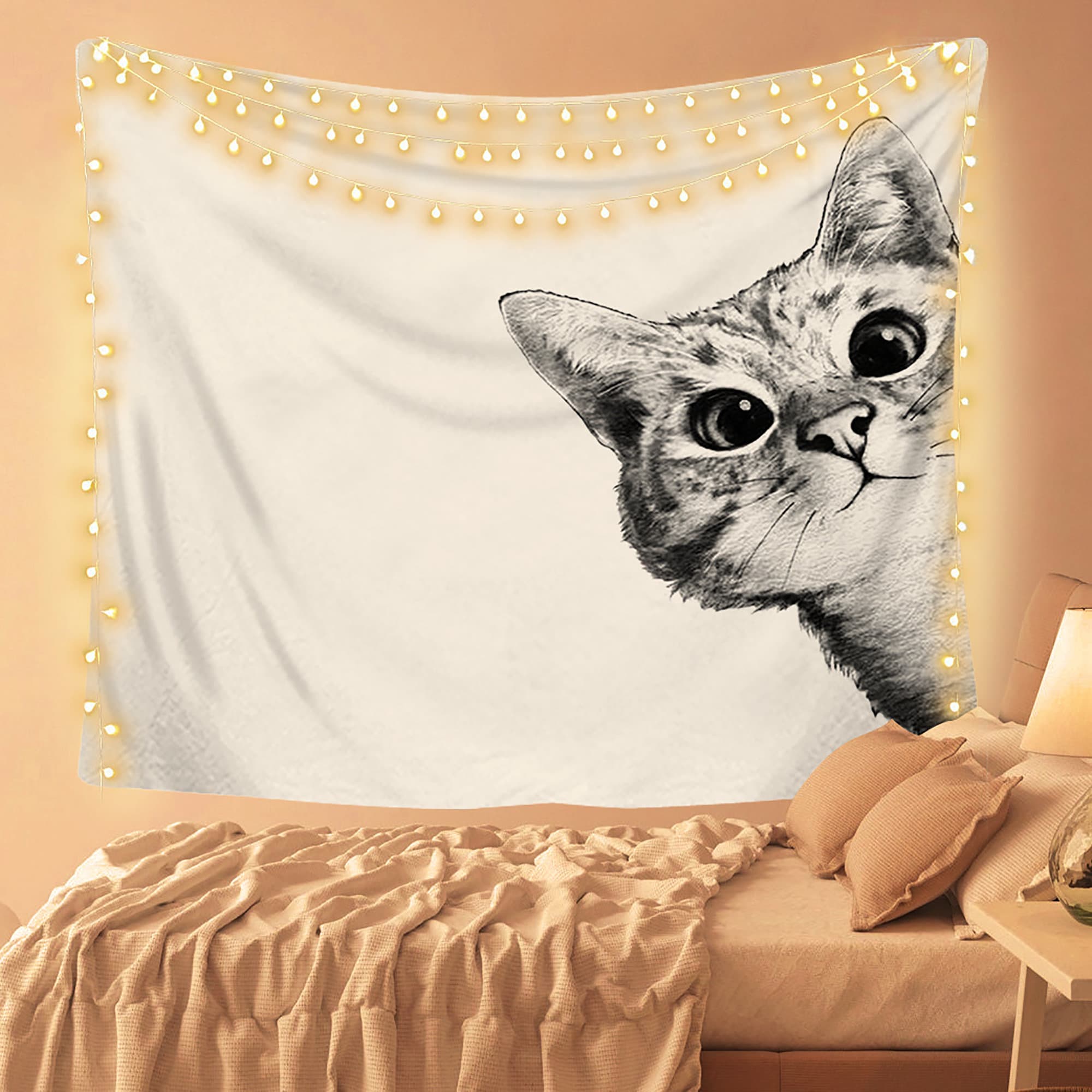 Cute Wall Hanging Tapestry Cute Cat Tapestry Trippy Tapestry Etsy