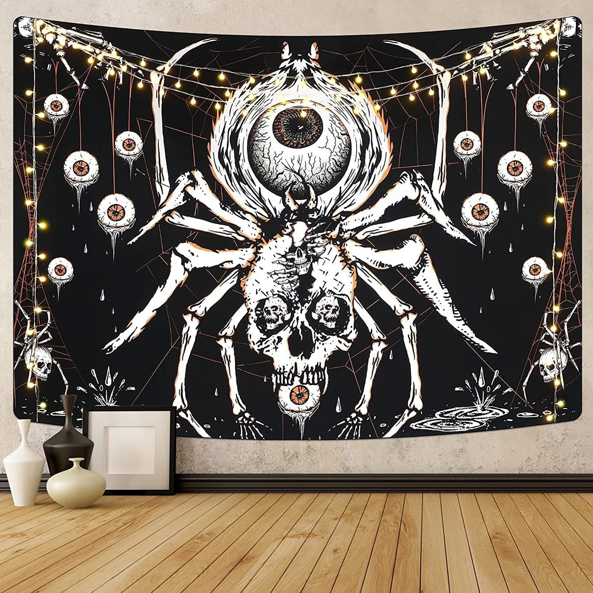  BaoNews Spiders Bloodstain Tapestry,Spider Webs Spooky