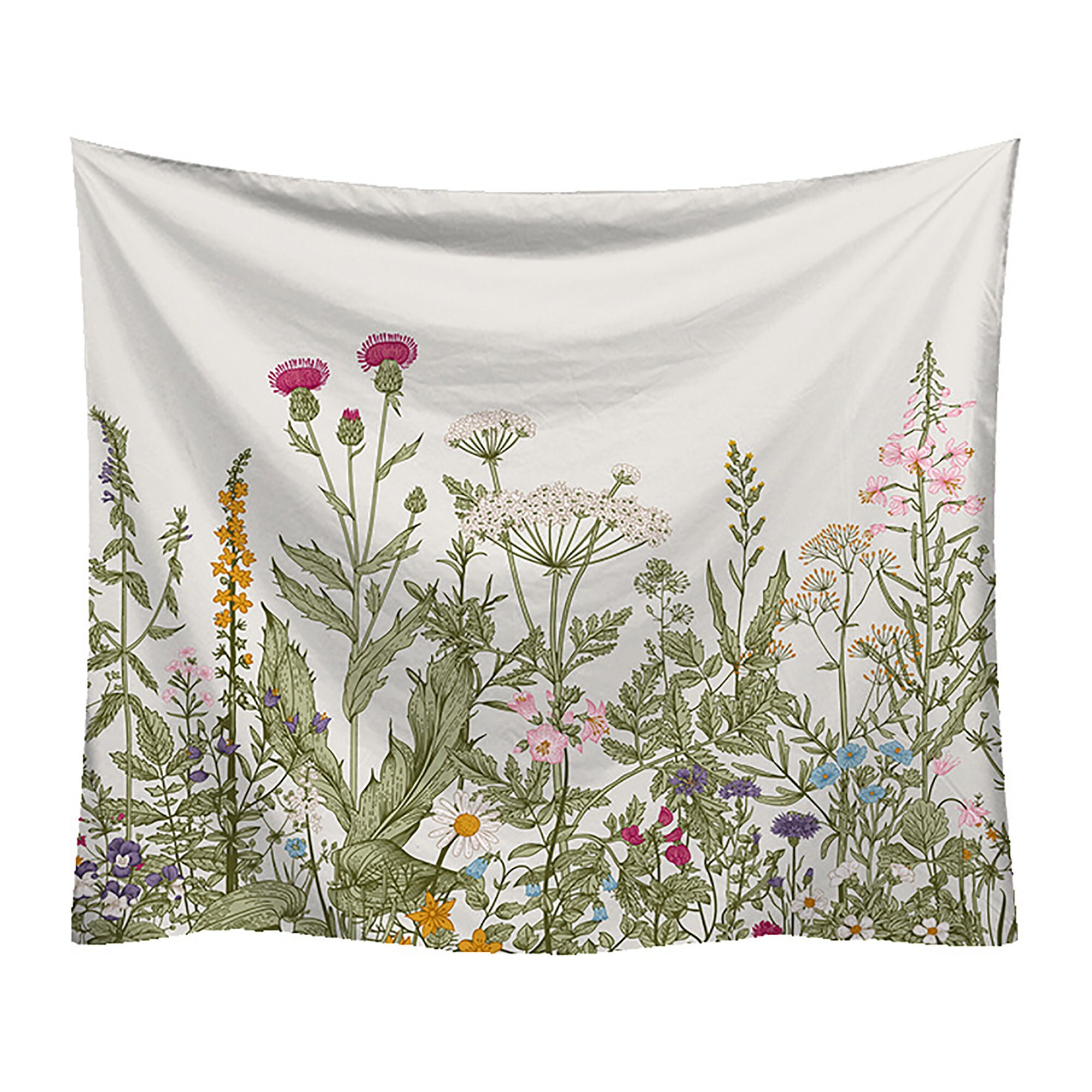 Colorful Floral Plants Tapestry Wall Tapestry Vintage Herbs Etsy