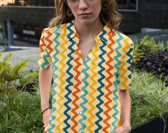 Geometric Button Up - Etsy