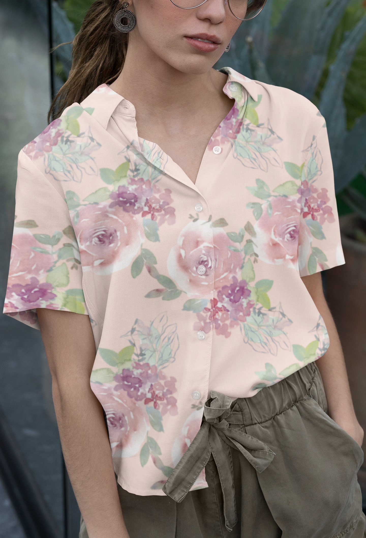 Costazul Silk-Flow Button Shirt - Tropical rose main image 1