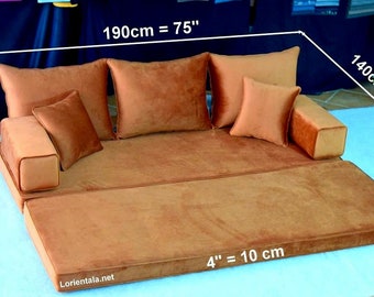 Samtboden Couch, Erschwingliche Couch, 2-Sitzer Couch, Arabisch Bodensofa, Verstellbare Couch, Arabische Bodenbestuhlung, Boden Couch Bett, Boden Sofa