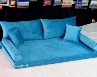 Samtboden Sofa,marokkanische Bodencouch,Benutzerdefinierte Bodenkissen,Arabisch Sofa,Schlafsofa,Yoga-Meditationskissen,Schnittlesesofa,Palettencouch