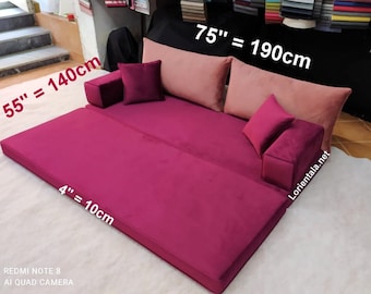 Velvet floor couch, Affordable couch, 2 seater couch, Arabic sofa floor, Adjustable couch, Arabic floor seating, Floor couch bed, Floor sofa