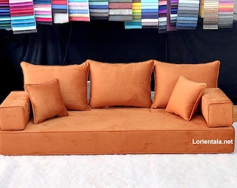 Coussin de sol en velours, siège de sol japonais, coussin palette, coussin capitonné, canapé-lit futon, coin lecture, coussin bohème, ensemble de coussins français