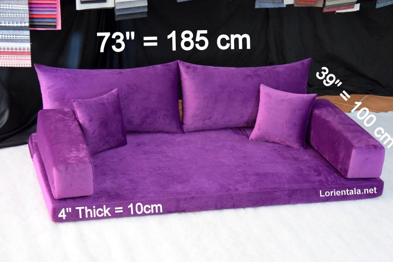 Velvet Floor sofa,Moroccan Floor couch,Custom floor cushion,Arabic sofa,Sofa bed,Yoga Meditation pillow,Sectional Reading Sofa,Palett couch image 2