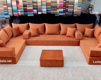 U Shaped Arabic Sofa Set, Terrace Pallet Sofa, Amber Sectional Sofas, Floor Cushions, Arabic Majlis, Turkish Floor Seating Set, Floor Couch