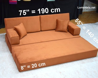 Multifunctional Reading Corner Sofa, Floor sofa, Velvet Large Floor Cushion, Pouf Ottoman for Relaxation,Adult Bean Bag Chair,Footrest Chair