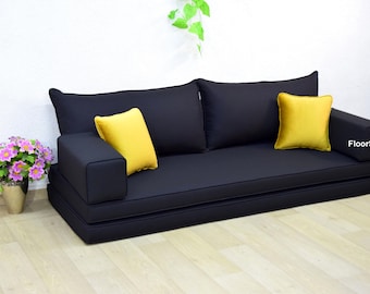 Velvet Floor Cushion Sofa Bed: Japanese Seating, Boho Reading Nook