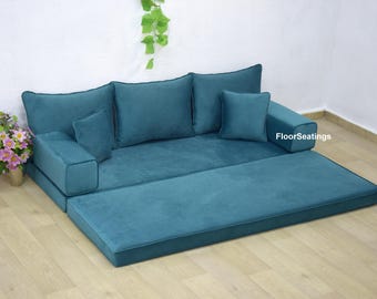 Blue Green Floor Sofa: Turkish Arabic Seating Set