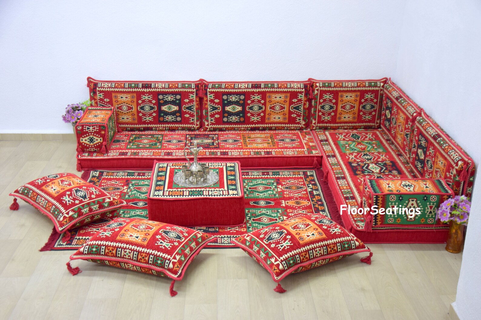 L Shaped Floor Couch Arabic Sofa Set Bohemian Pallet Sofa Etsy