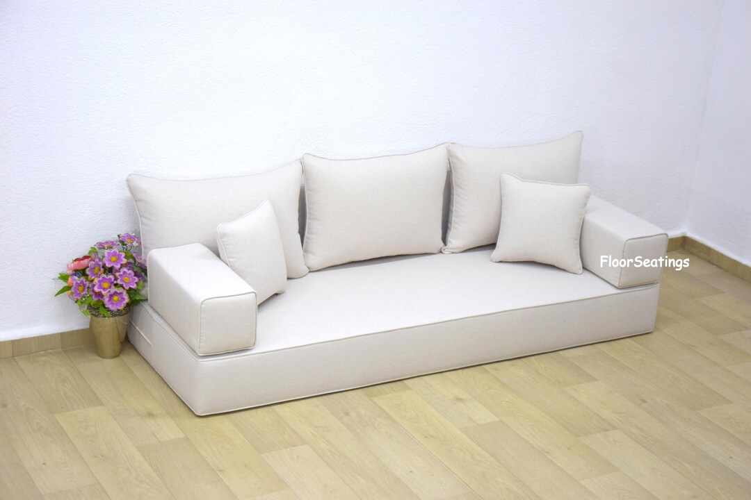 Linen Arabic Floor Couch Set: Adjustable Majlis Sofa - Etsy