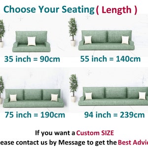 Brown Linen floor seating, Floor cushion seating, Arabic seating, Ottoman Pouf, Window seat cushion, Meditation cushion, Floor seating bed image 3