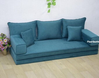 Blue Green Floor Sofa: Turkish Arabic Seating Set