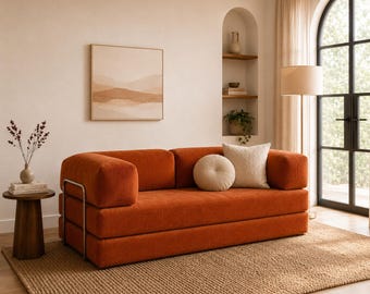Modular Floor Sofa, Corduroy Floor Couch, Foldable Japanese Tatami Sofa Bed, Ottoman Floor Seating, Washable Cover, Living Room Sofa Cushion
