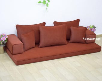 Velvet Amber Floor Seating Sofa: Turkish Moroccan Home Decor