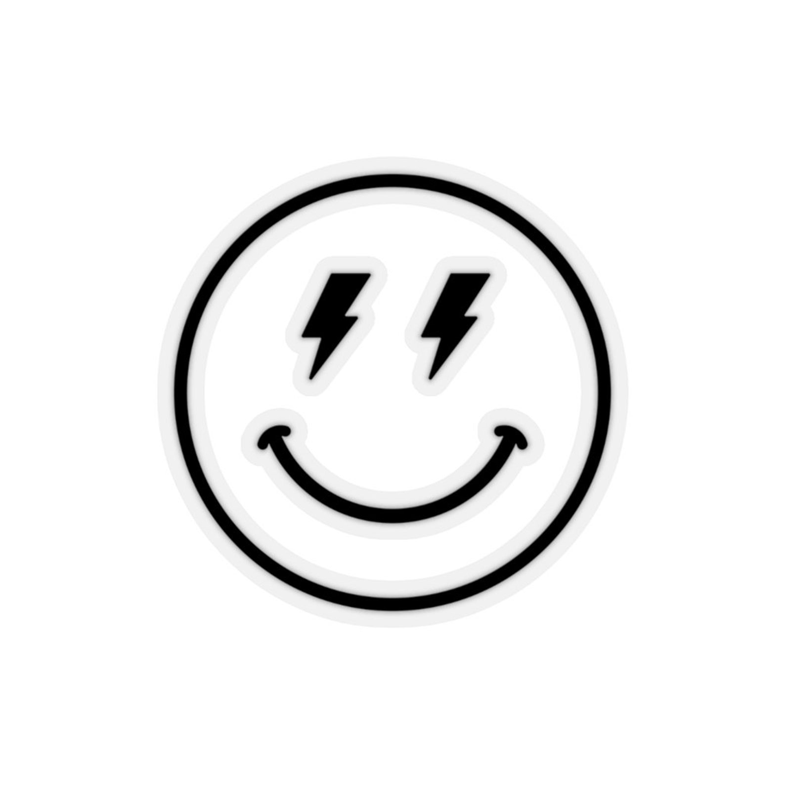 Lightning bolt smiley KissCut Stickers Etsy