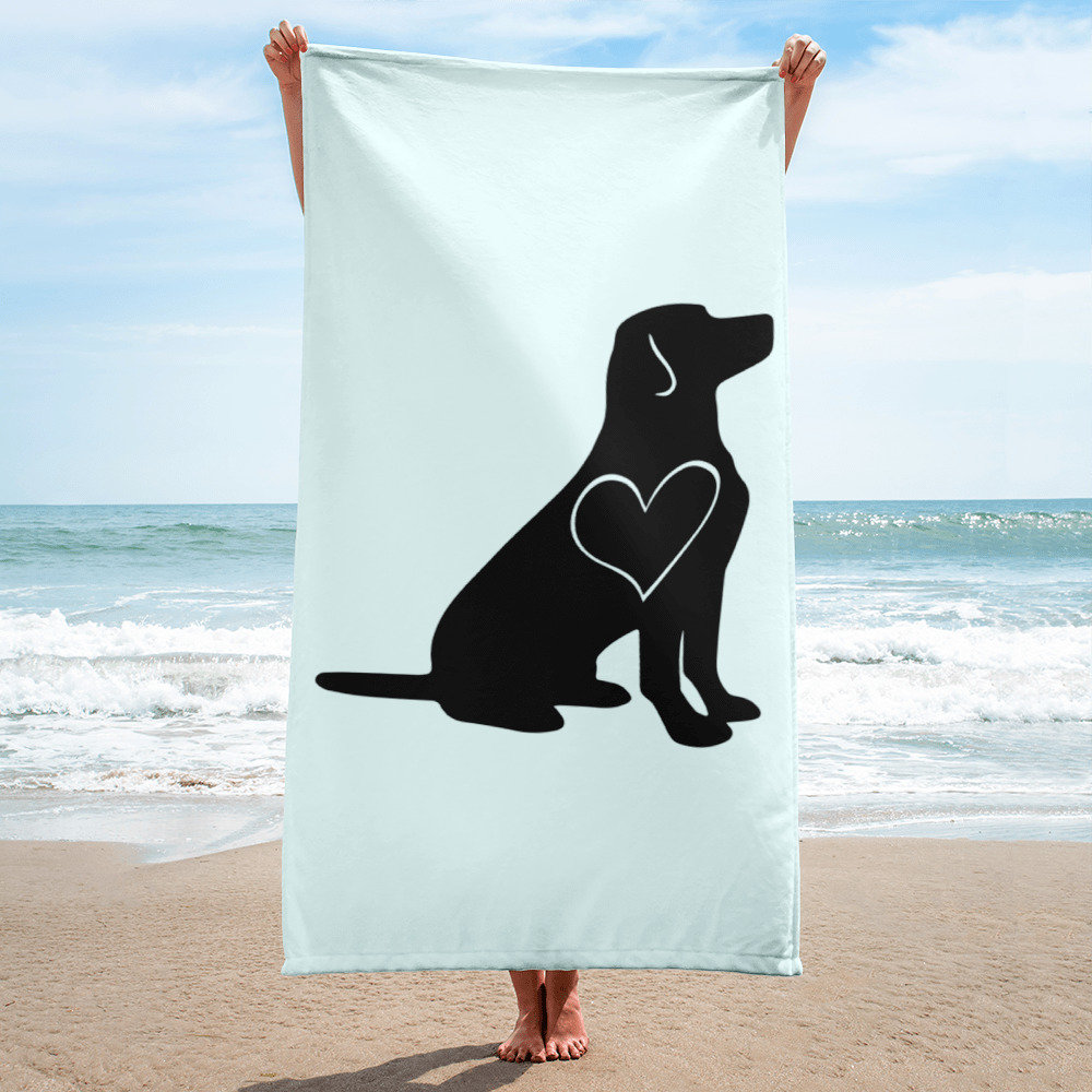 Black Lab Dog Towel Etsy