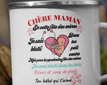 Happy Mother's Day enamel mug, Mother's Day gift, ideal for future mother, gift idea for mother