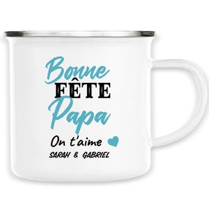Custom enamelled mug, Happy Birthday dad on love you, metal cup, custom cup, father&#39;s day gift idea, man gift