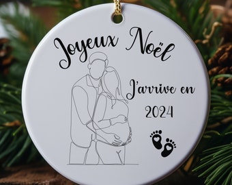 future dad Christmas ball, personalized Christmas ball, pregnancy announcement gift, ceramic Christmas decoration