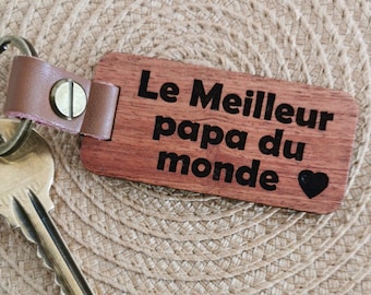 Porte Clé fête des pères en Bois Personnalisé,Porte clé prénom en bois, cadeau anniversaire, mariage, Communion et  baptême, Fête des mères