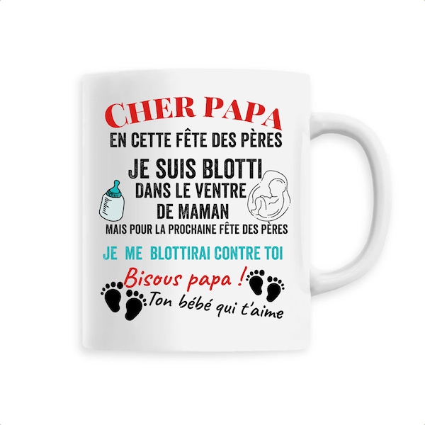 Bonne fête papa, mug céramique cadeau fête des pères, cadeau fête des pères personnalisé