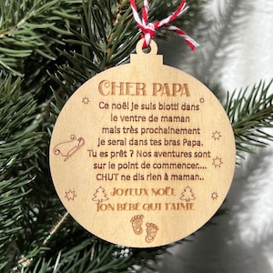 future dad christmas ball, personalized christmas ball, pregnancy announcement gift, wooden christmas decoration